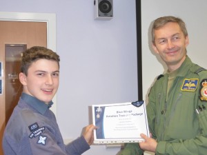 Cdt Davidson receiving his Blue Wings